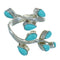 Southwestern Sterling Silver Jewelry Turquoise Ring Size 5-1/4 AX89232